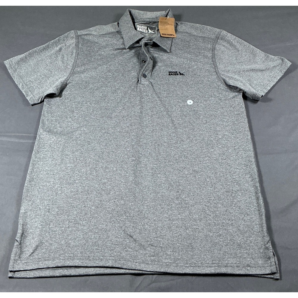Eddie Bauer Mens Mountain Trek 2.0 Polo Shirt Gray Short Sleeve Small NEW 1754
